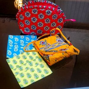4 Vera Bradley 1 sh.bag 7x6"& 2 check holders 7"x7 1/4" 1 zip case